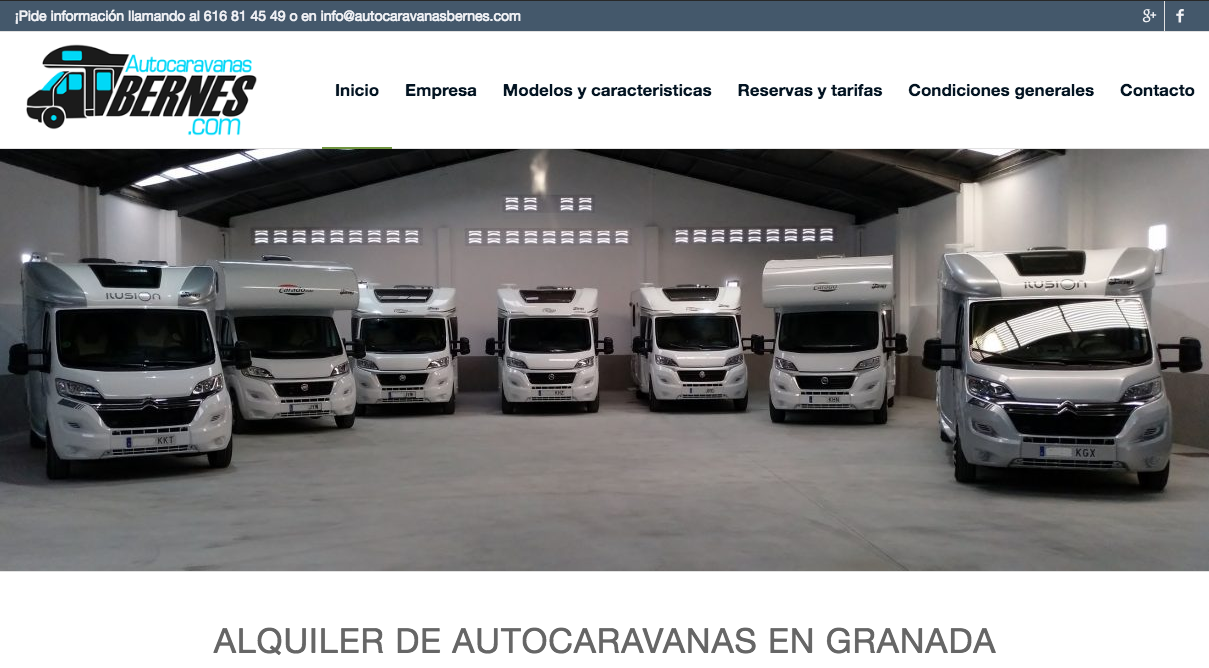 SEO para la empresa Autocaravanas Bernes en Granada